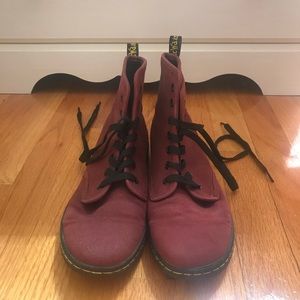 Dr. Martens Canvas Maroon High Top Sneakers